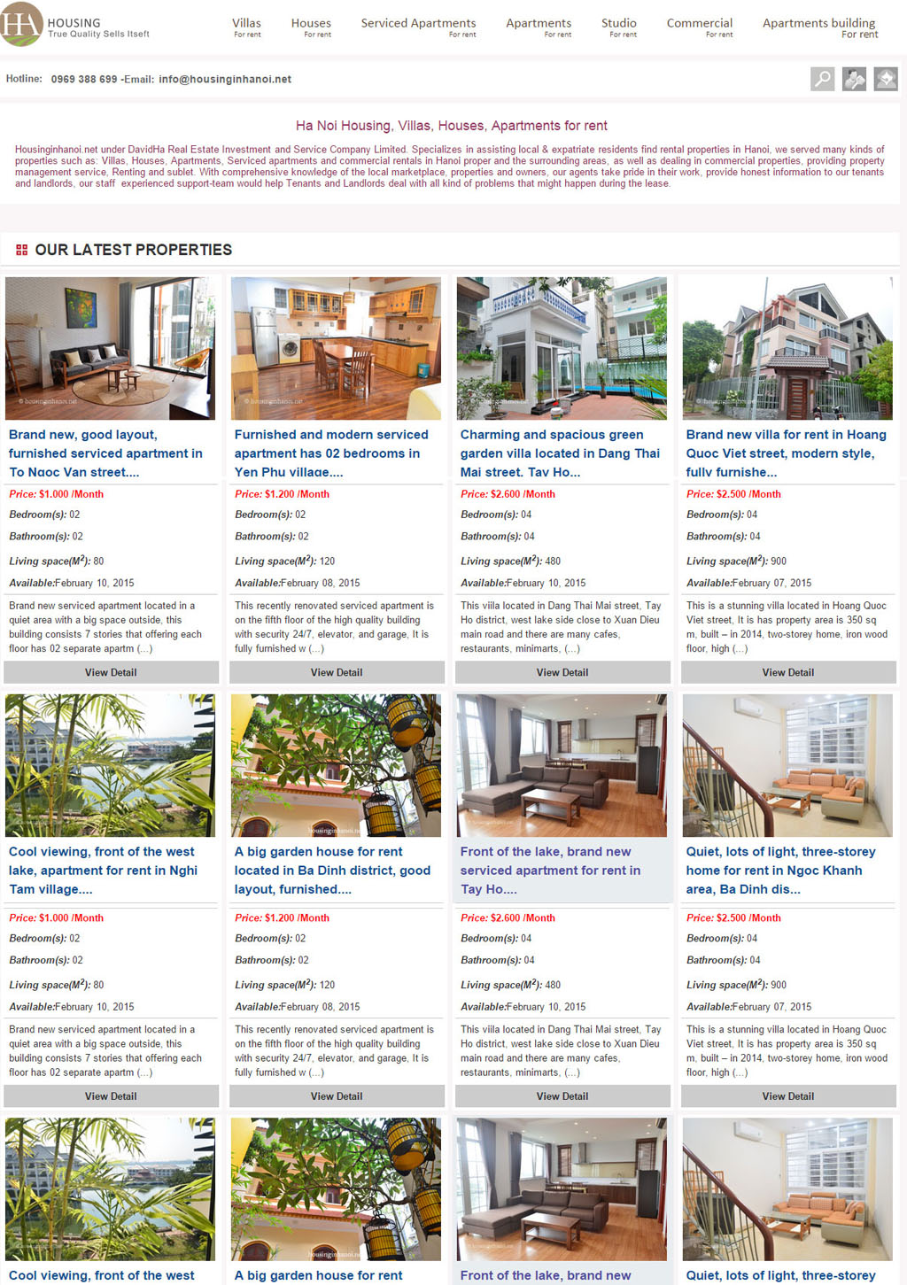 Thiết kế website cho thuê nhà housinginhanoi.net