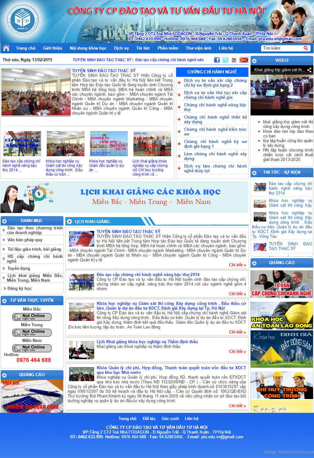Thiết kế website Hà nội đào tạo