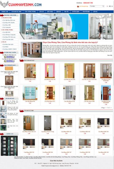 Thiết kế website cua nha ve sinh