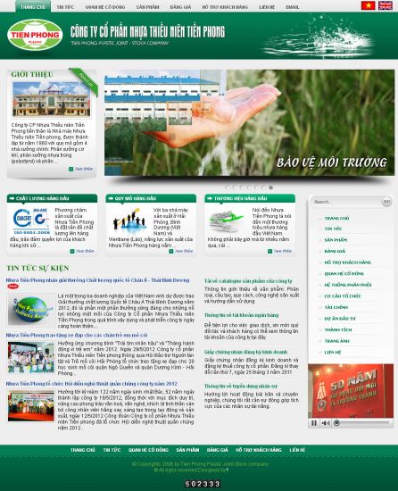 Thiết kế website nhựa tiền phong