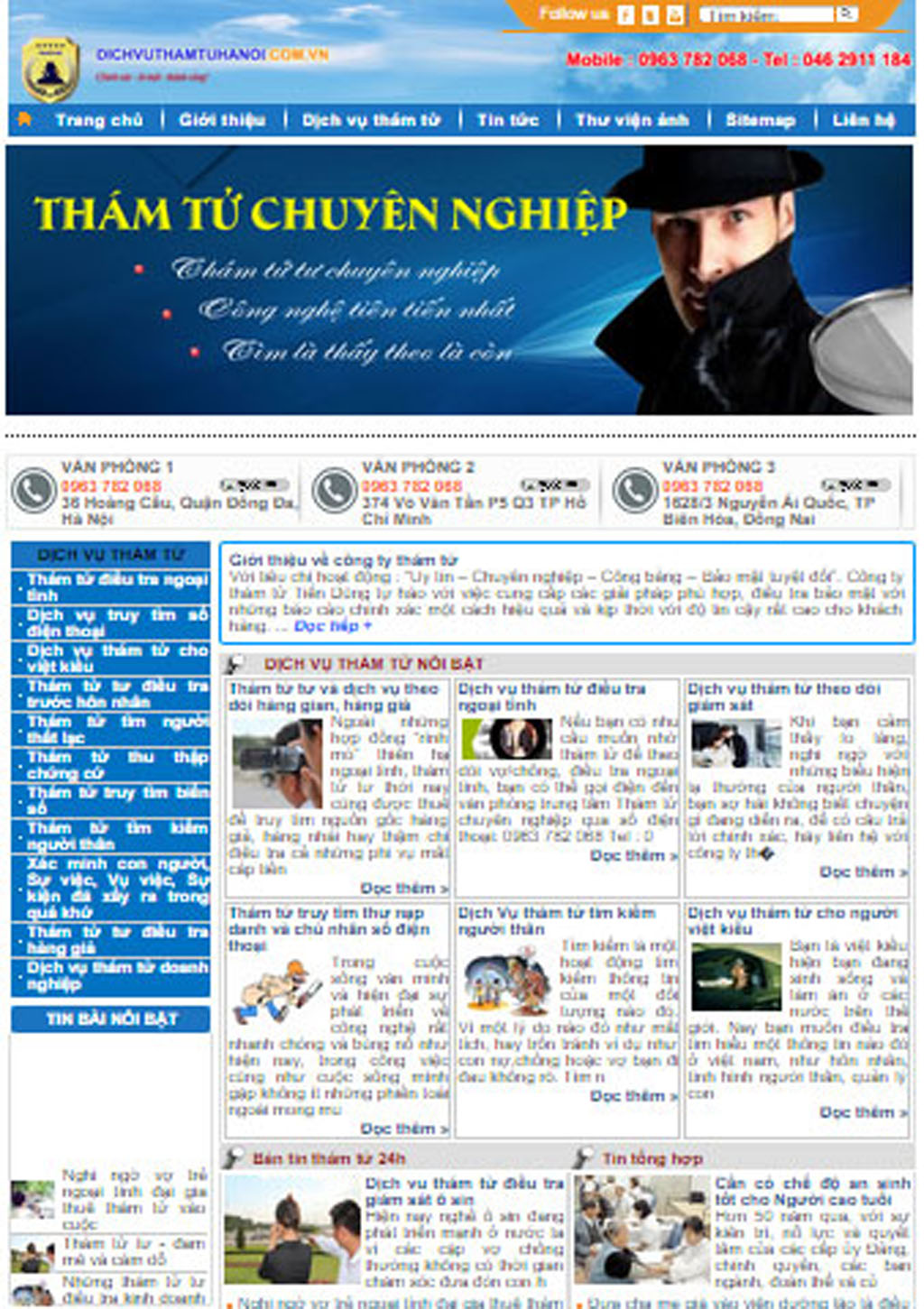 Thiết kế website thám tử 01