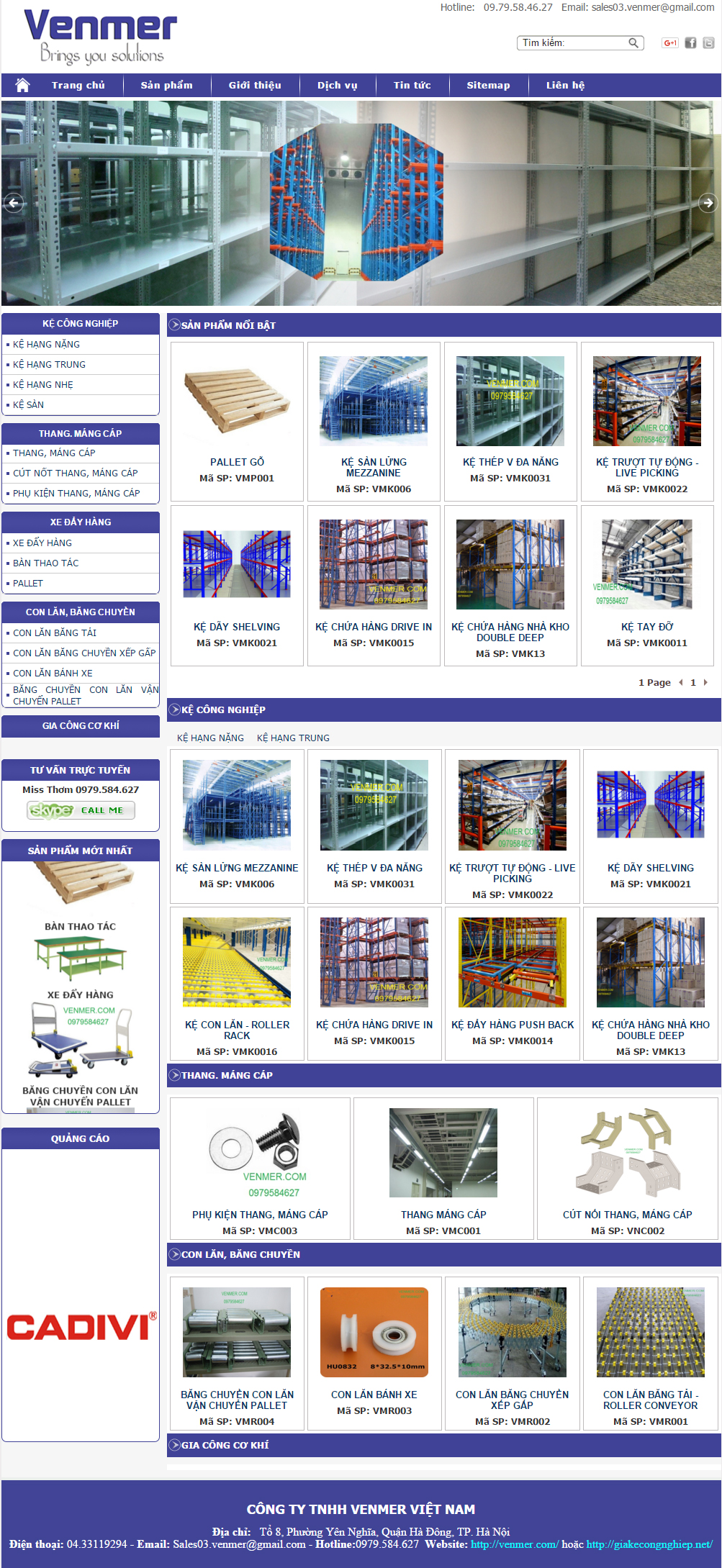 Thiết kế website giá kệ công nghiệp